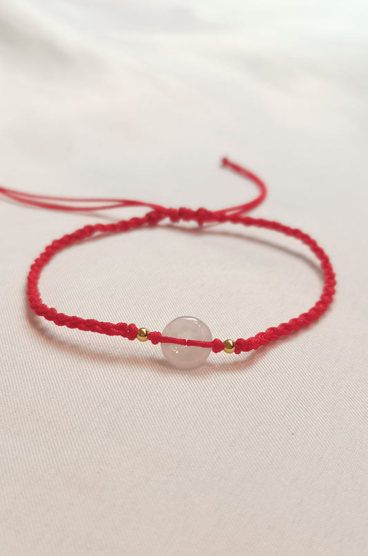 Guardian | Dainty Safekeeping Adjustable 'Ping An' Jadeite Braided Bracelet (9mm)