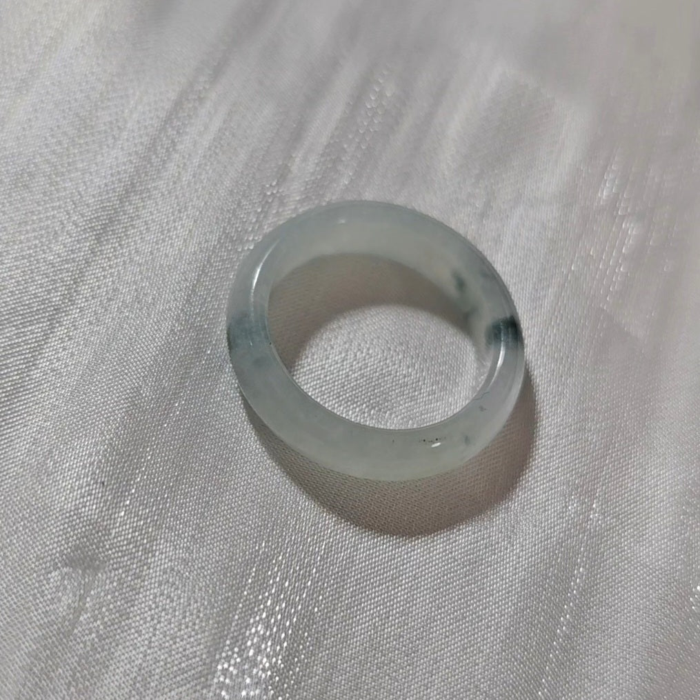 Yuan | Untreated Grade-A Jadeite Ring in Floral Green