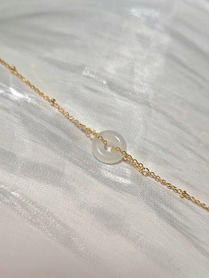 Guardian | Liàn Safekeeping 'Ping An' Jadeite Bracelet in Icy Mist