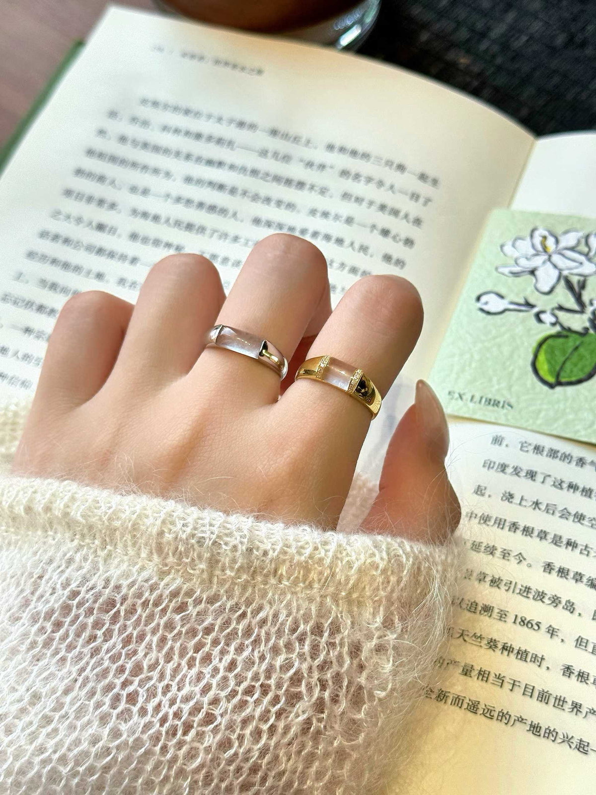 Jian | Untreated Grade-A Jadeite Ring in Icy White