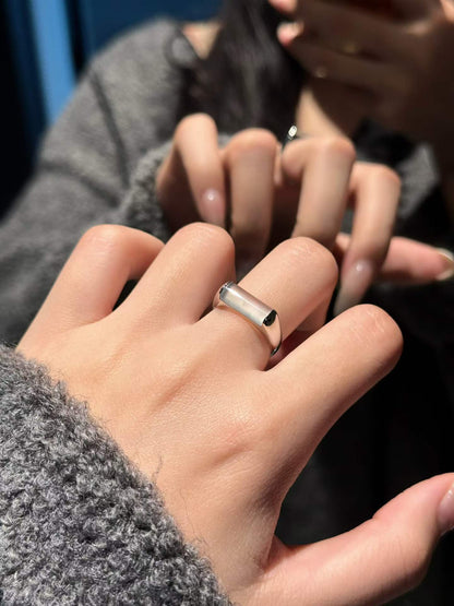 Jian | Untreated Grade-A Jadeite Ring in Icy White