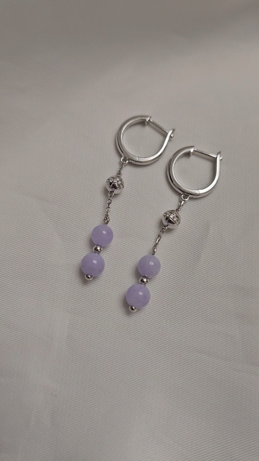 Yuan | Iryna Jadeite Drop Earrings in Dark Lavender Purple (custom)