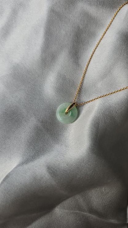 Guardian | Vintage Safekeeping 'Ping An' Jade Pendant in Pastel Green