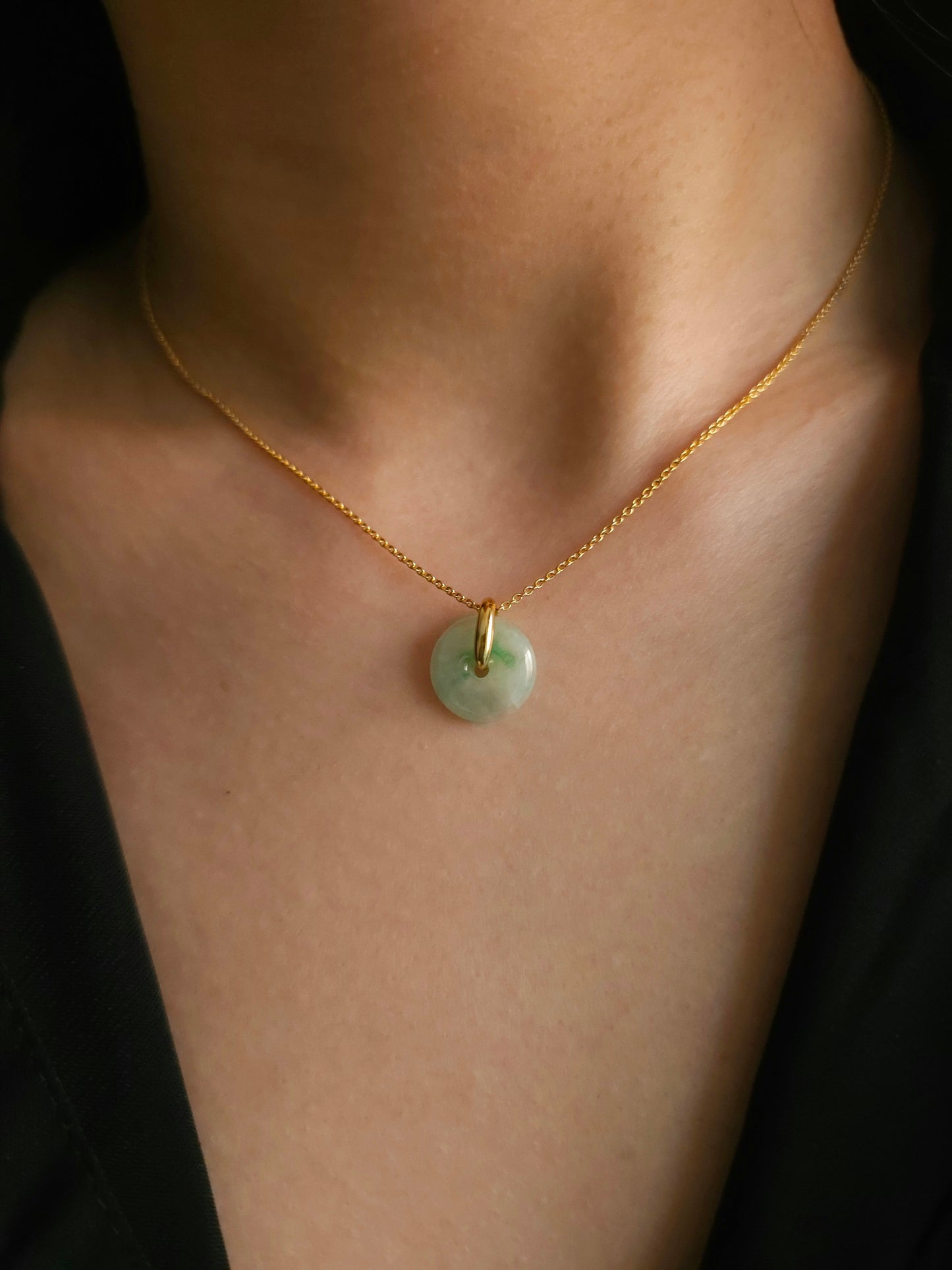 Guardian | Vintage Safekeeping 'Ping An' Jade Pendant in Pastel Green