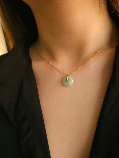 Guardian | Vintage Safekeeping 'Ping An' Jade Pendant in Pastel Green