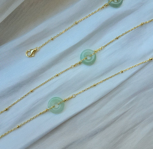 Guardian | Dainty Safekeeping 'Ping An' Jadeite Bracelet in Pastel/Aqua Green