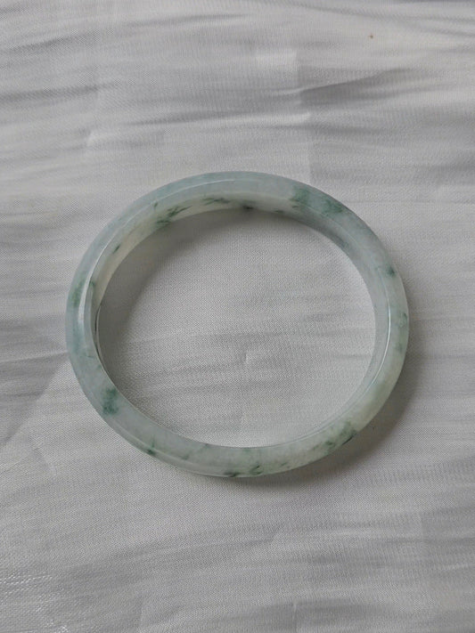 GUARDIAN | JAYDE Natural Grade-A Jadeite Bangle in Floral Green/Piao Hua (57.2mm Oval)