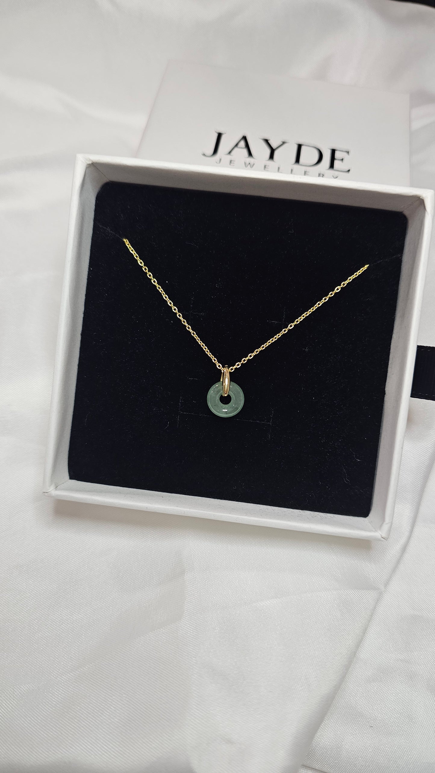 Guardian | Dainty Safekeeping 'Ping An' Jadeite Pendant in Aqua Green (10mm)