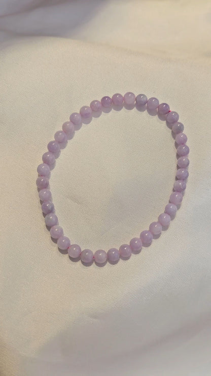 Yuan | Jadeite Bead Bracelet in Lavender Purple (4-5mm)