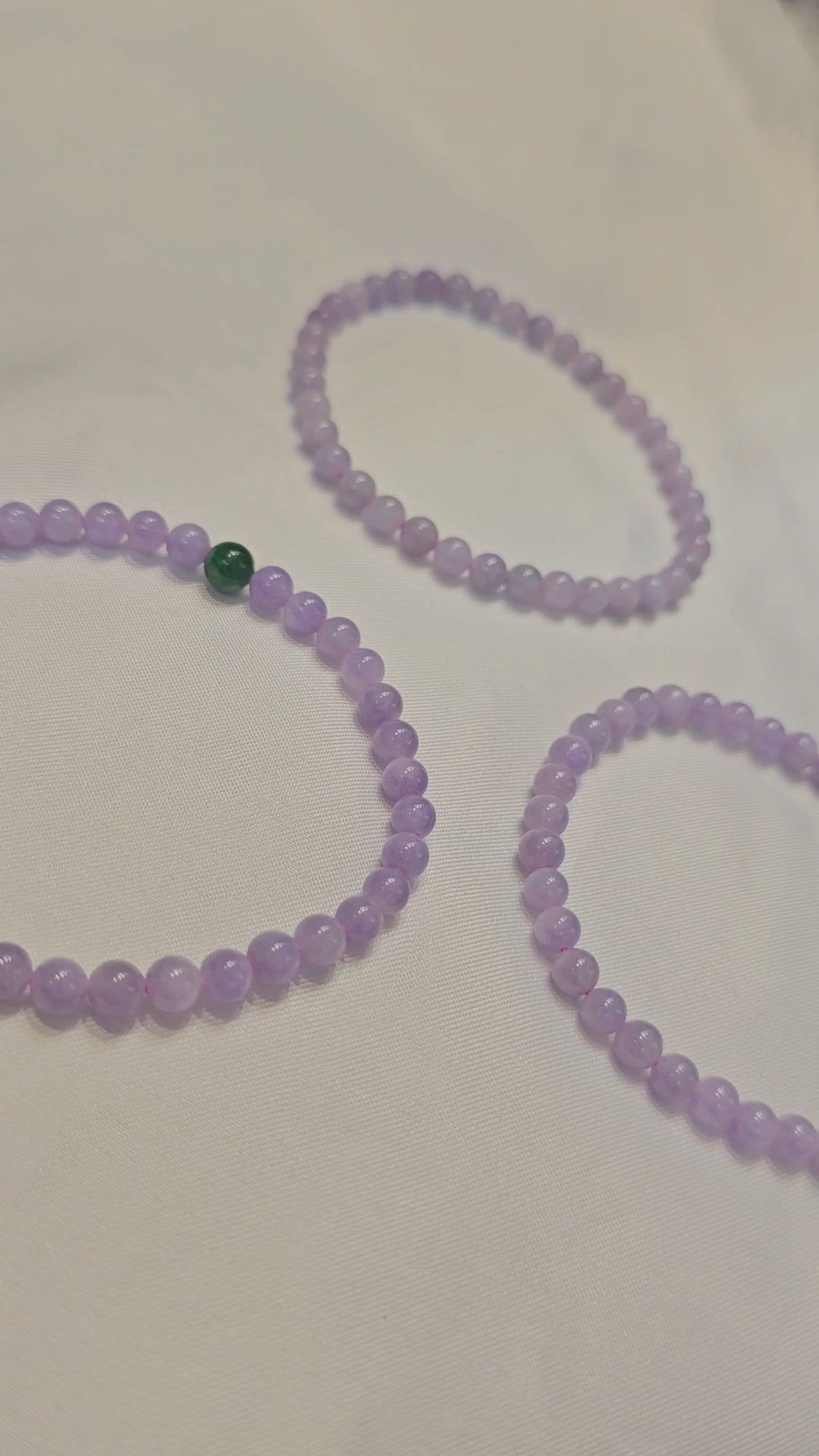 Yuan | Jadeite Bead Bracelet in Lavender Purple (4-5mm)