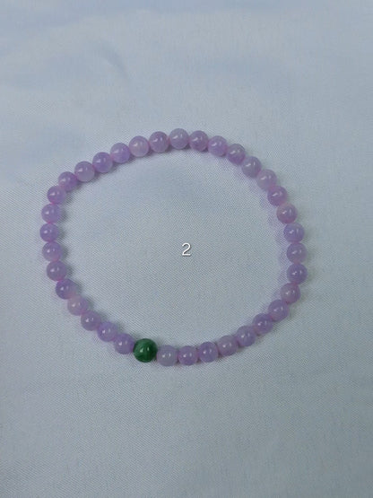 Yuan | Jadeite Bead Bracelet in Lavender Purple (4-5mm)