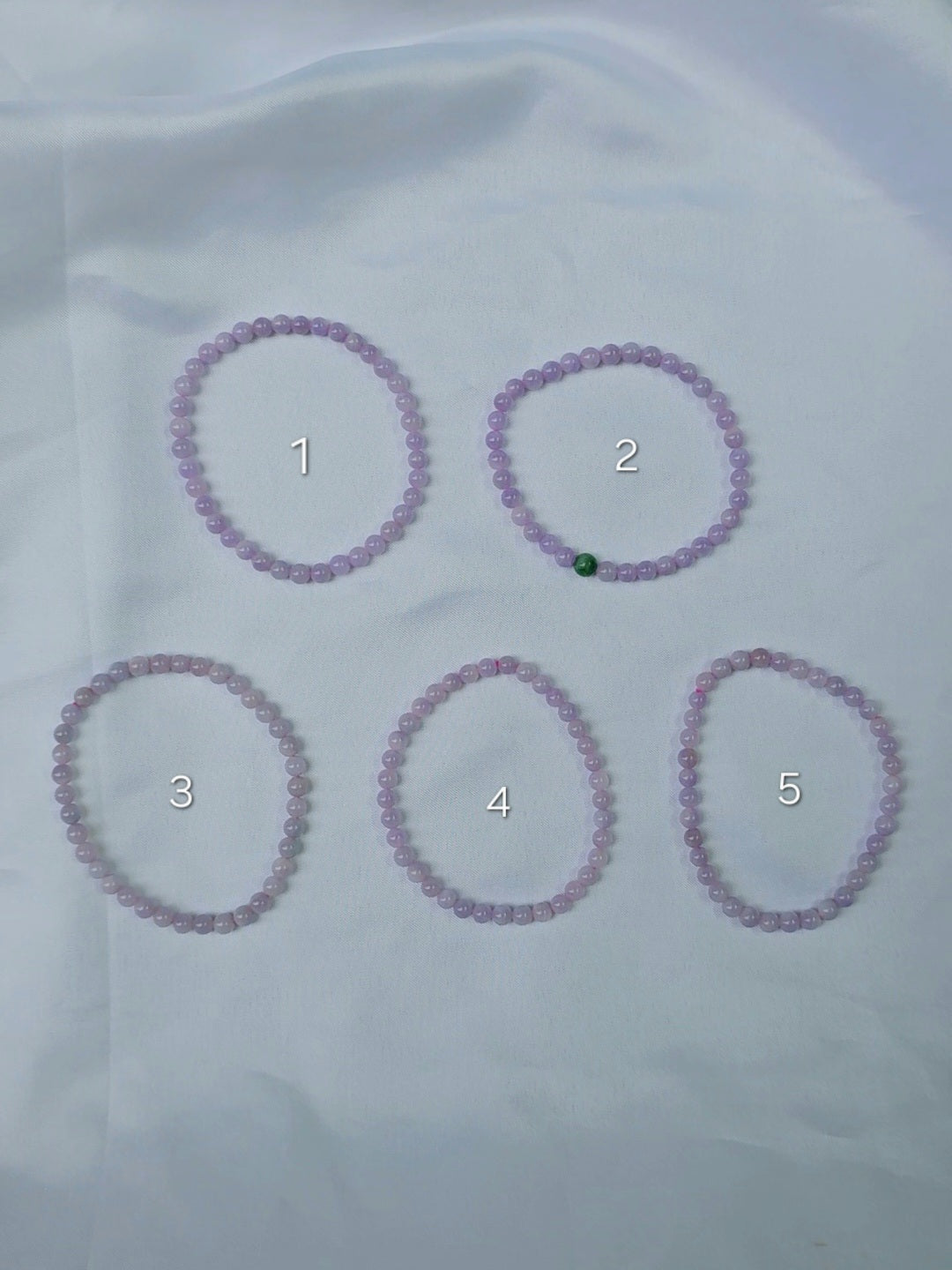 Yuan | Jadeite Bead Bracelet in Lavender Purple (4-5mm)