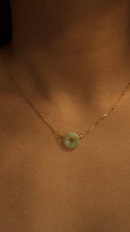 Guardian | Lian Safekeeping 'Ping An' Jadeite Pendant in Pastel Green (13mm)