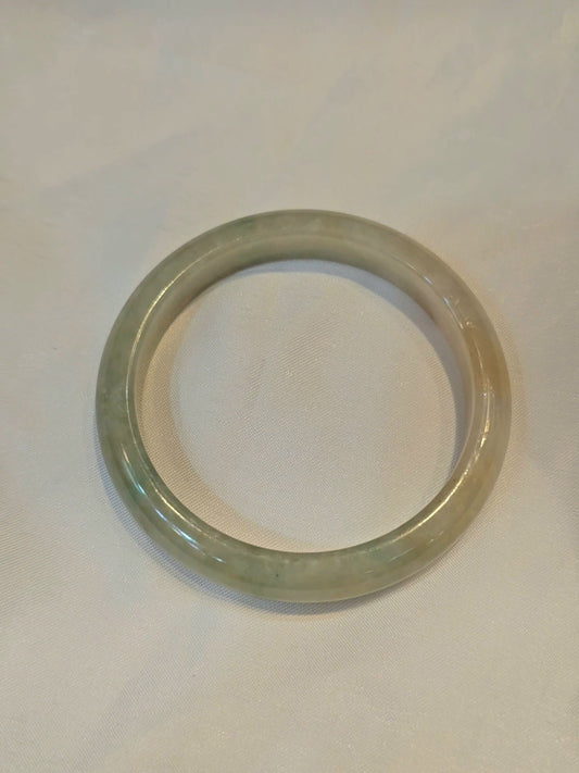 GUARDIAN | JAYDE Natural Grade-A Jadeite Bangle in Yellow Haze (54.8mm Half Round)