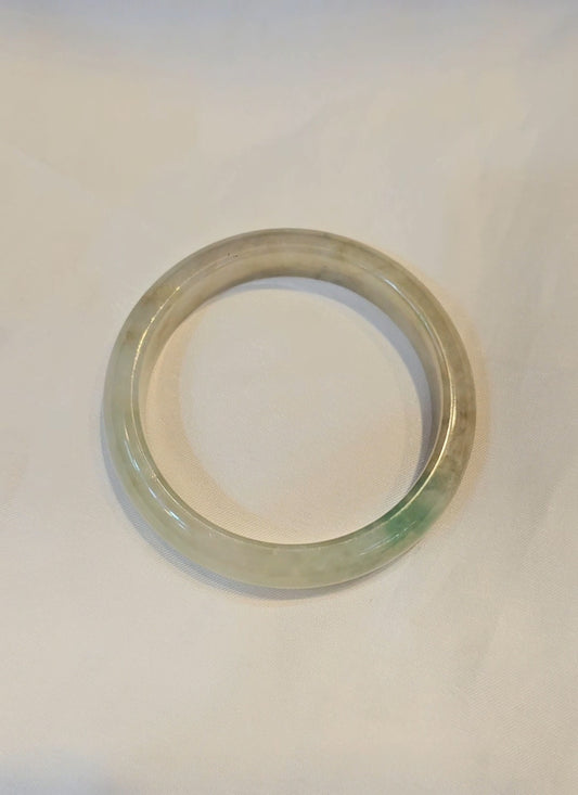 GUARDIAN | JAYDE Natural Grade-A Jadeite Bangle in Yellow Haze with Green (57.4mm Half Round)