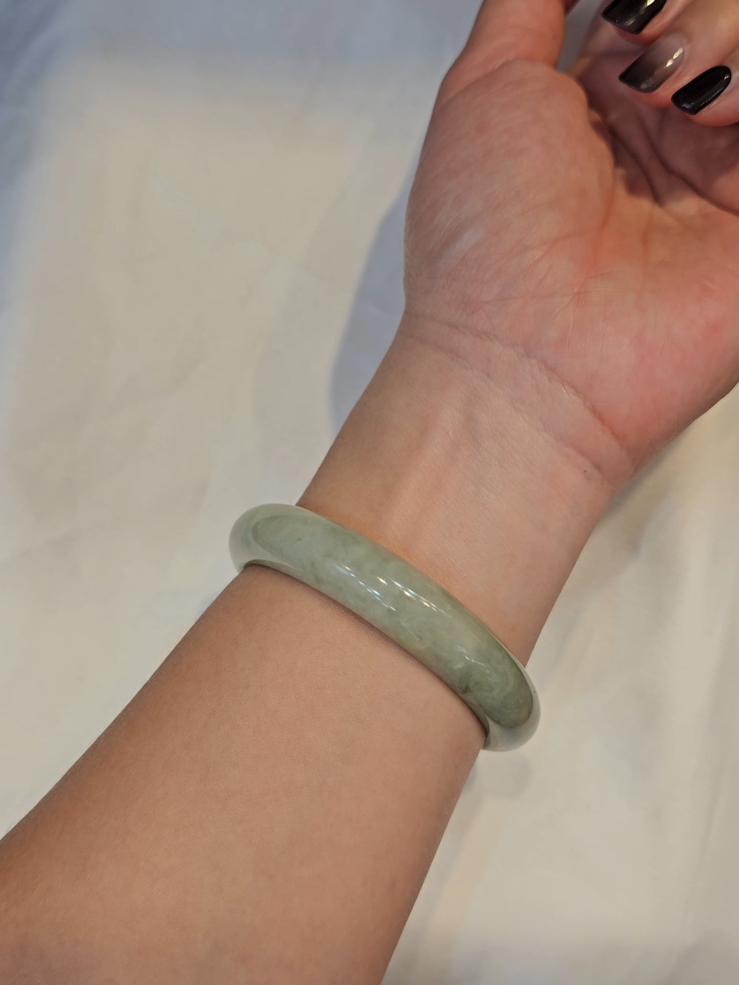 GUARDIAN | JAYDE Natural Grade-A Jadeite Bangle in Yellow Haze (54.7mm Half Round)