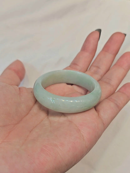 GUARDIAN | JAYDE Natural Grade-A Jadeite Baby Bangle in Pastel Green