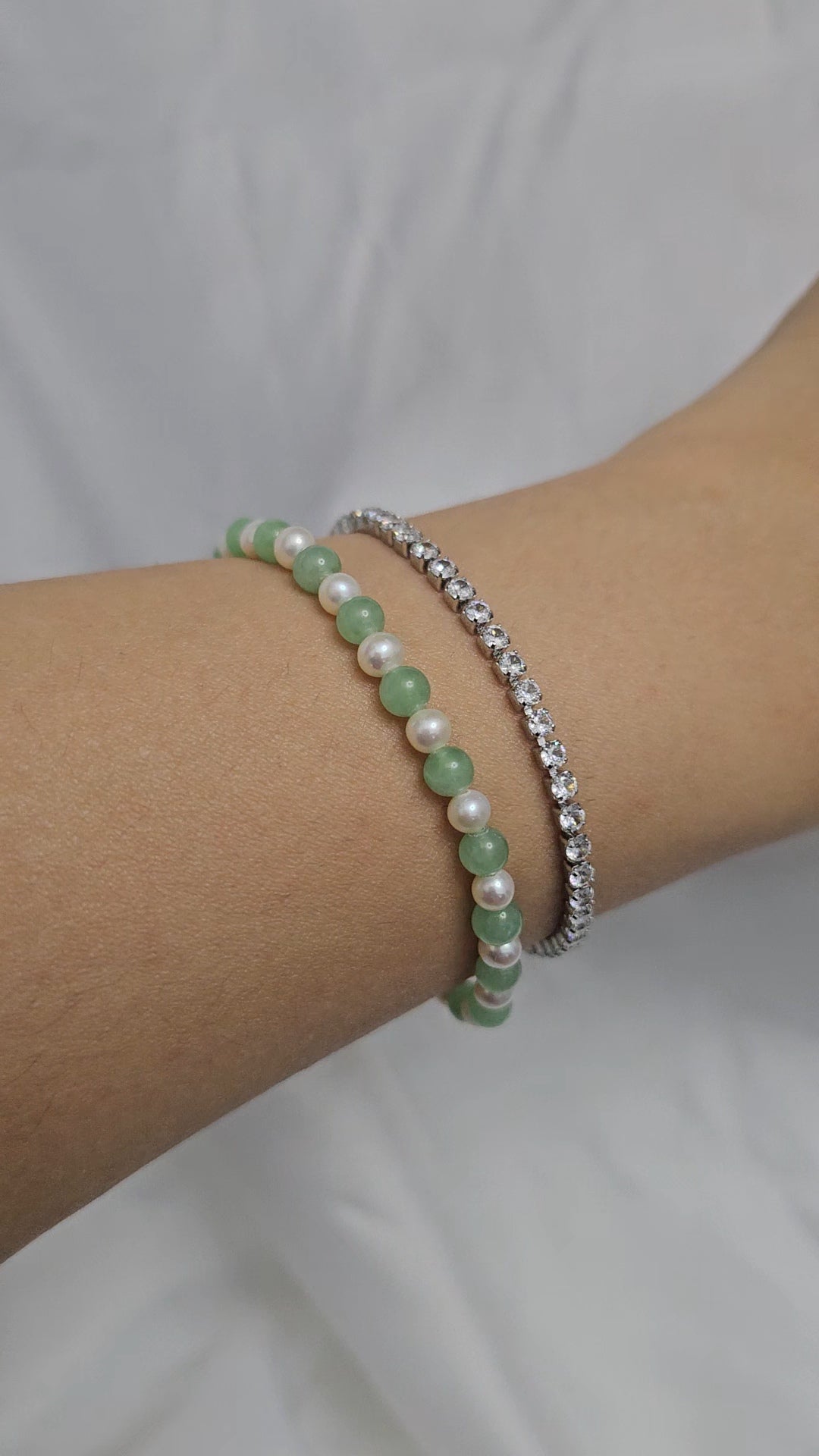 Yuan | Jadeite Bead Bracelet in Apple Green (4-5mm)