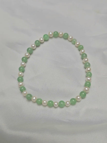 Yuan | Jadeite Bead Bracelet in Apple Green (4-5mm)