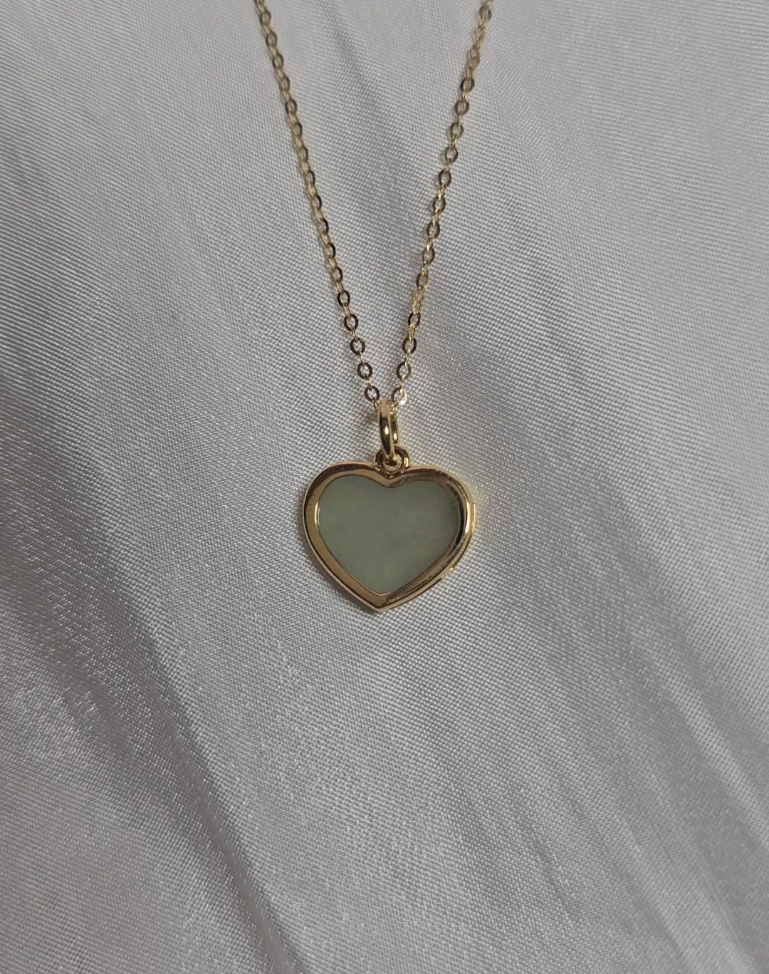 Guardian | Love Heart Jade Necklace in Aqua Green