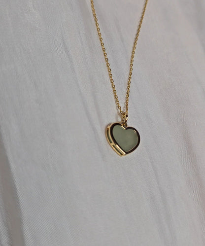Guardian | Love Heart Jade Necklace in Aqua Green