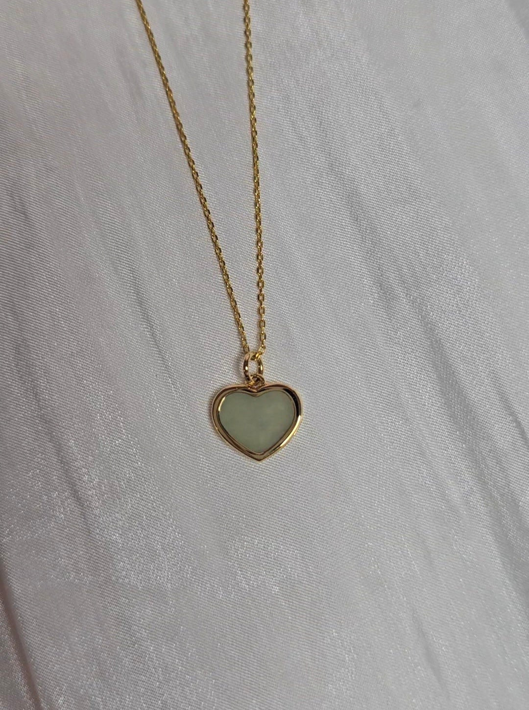 Guardian | Love Heart Jade Necklace in Aqua Green