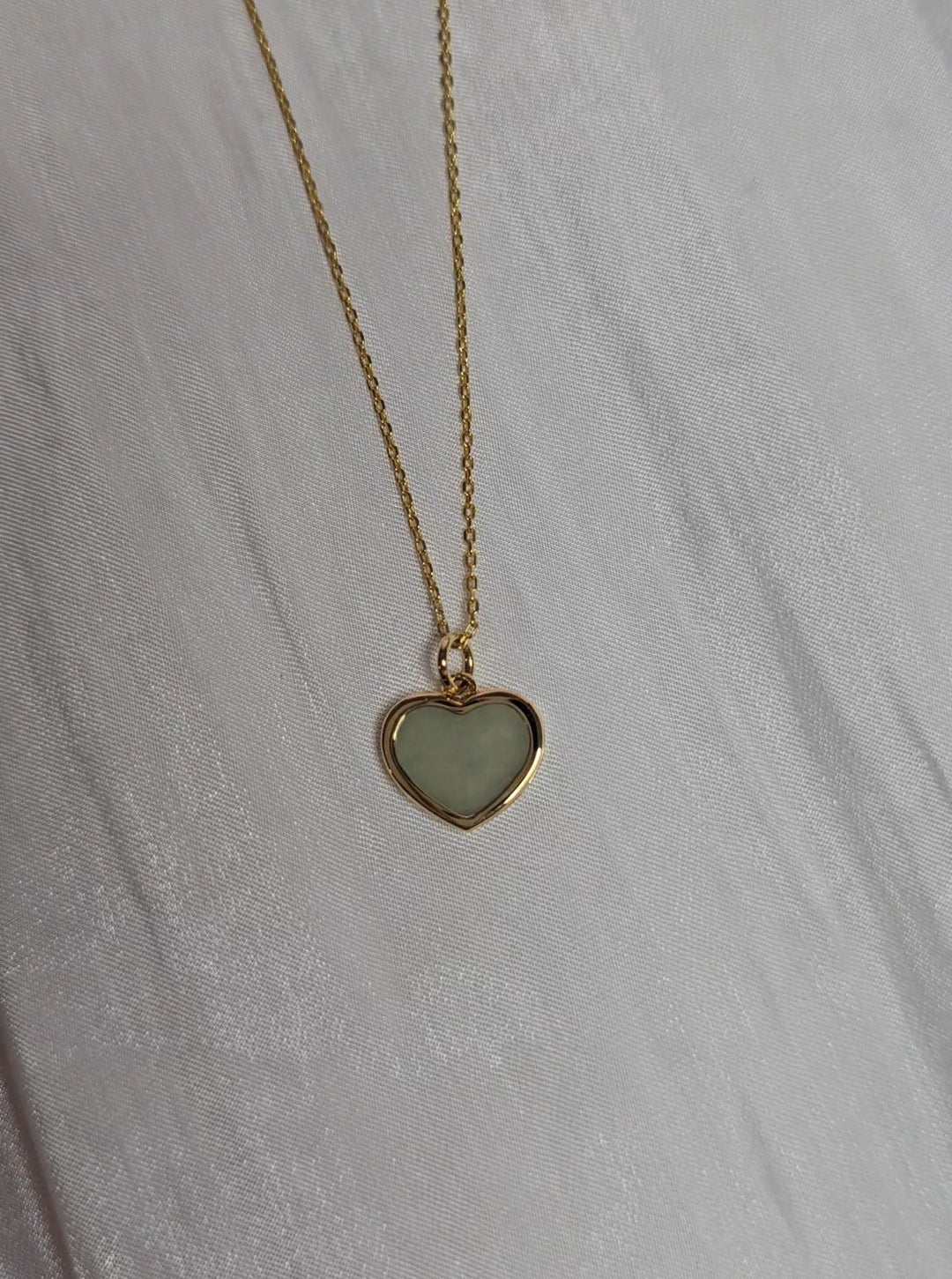 Guardian | Love Heart Jade Necklace in Aqua Green