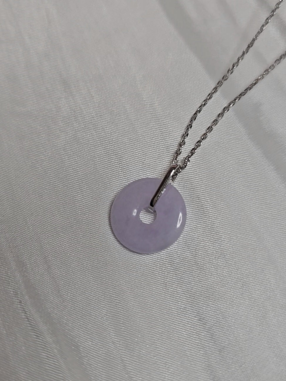 Guardian | Princess Reversible Safekeeping 'Ping An' Jadeite Pendant in Lavender Purple (13mm)