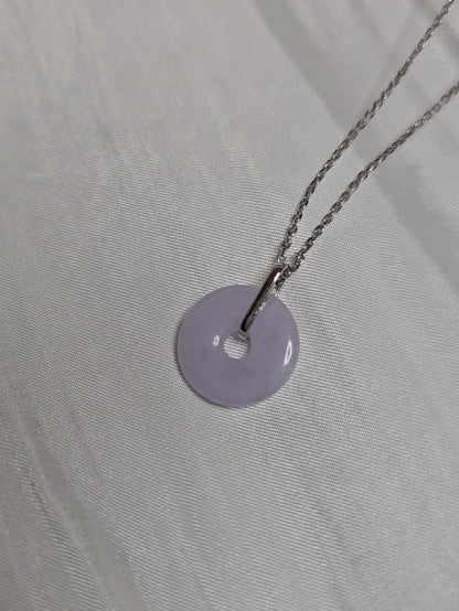 Guardian | Princess Reversible Safekeeping 'Ping An' Jadeite Pendant in Lavender Purple (13mm)