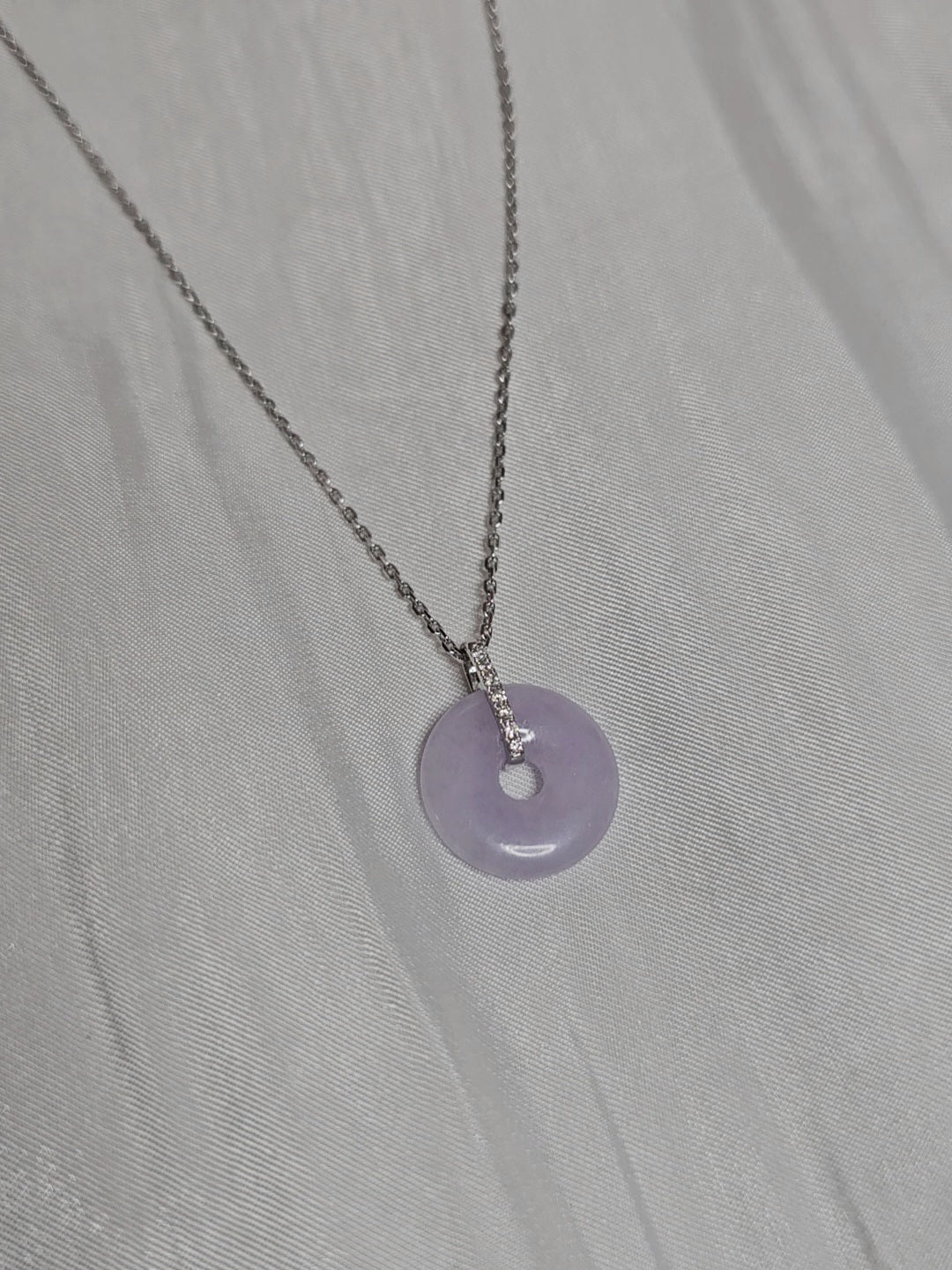 Guardian | Princess Reversible Safekeeping 'Ping An' Jadeite Pendant in Lavender Purple (13mm)