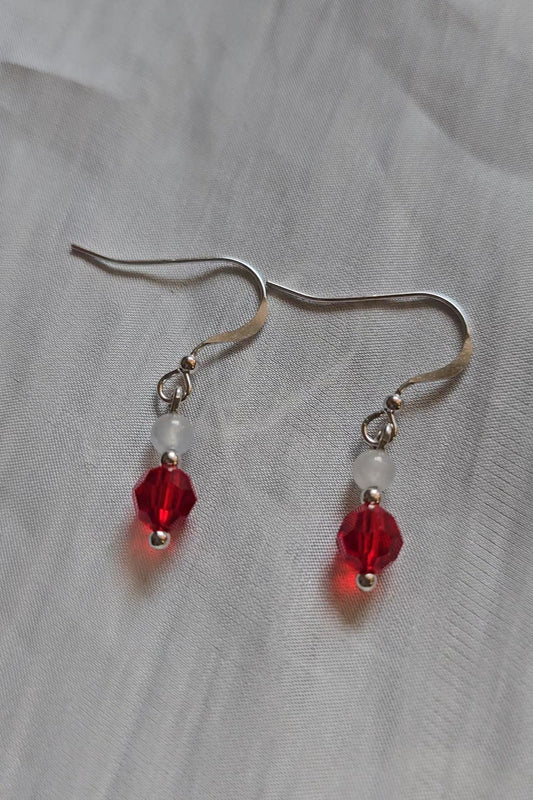 Yuan | Prosperity Jadeite Drop Earrings in Icy White