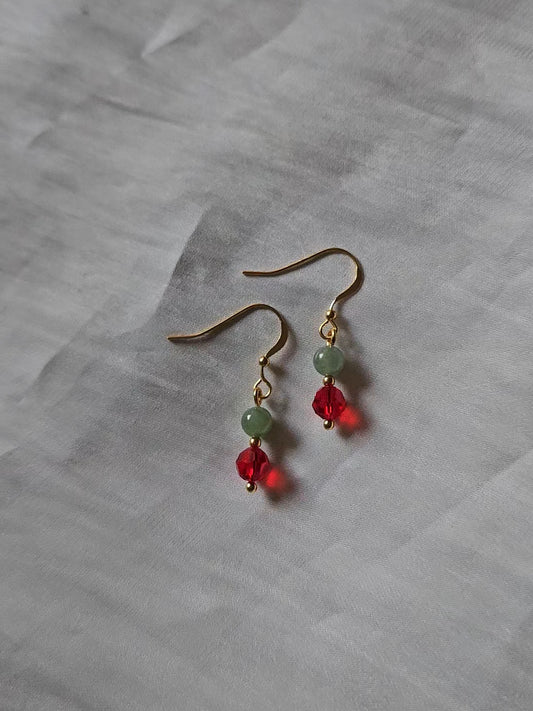 Yuan | Prosperity Jadeite Drop Earrings in Aqua Green