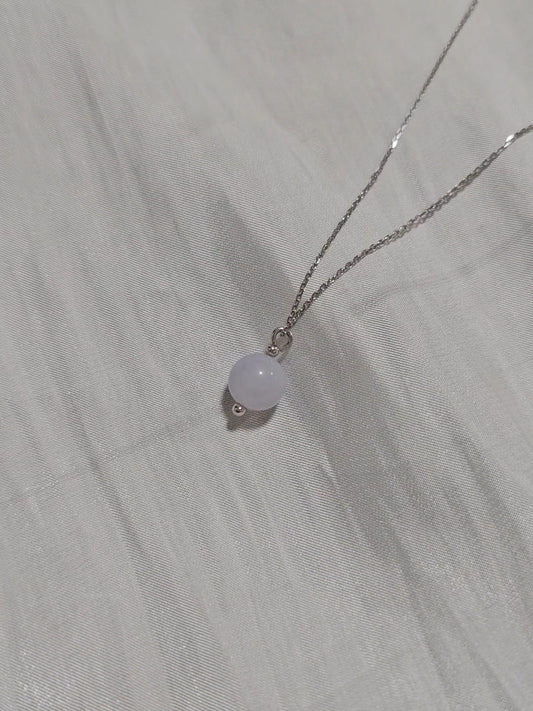 Yuan | Classic Floating Jadeite Necklace in Light Lavender Purple