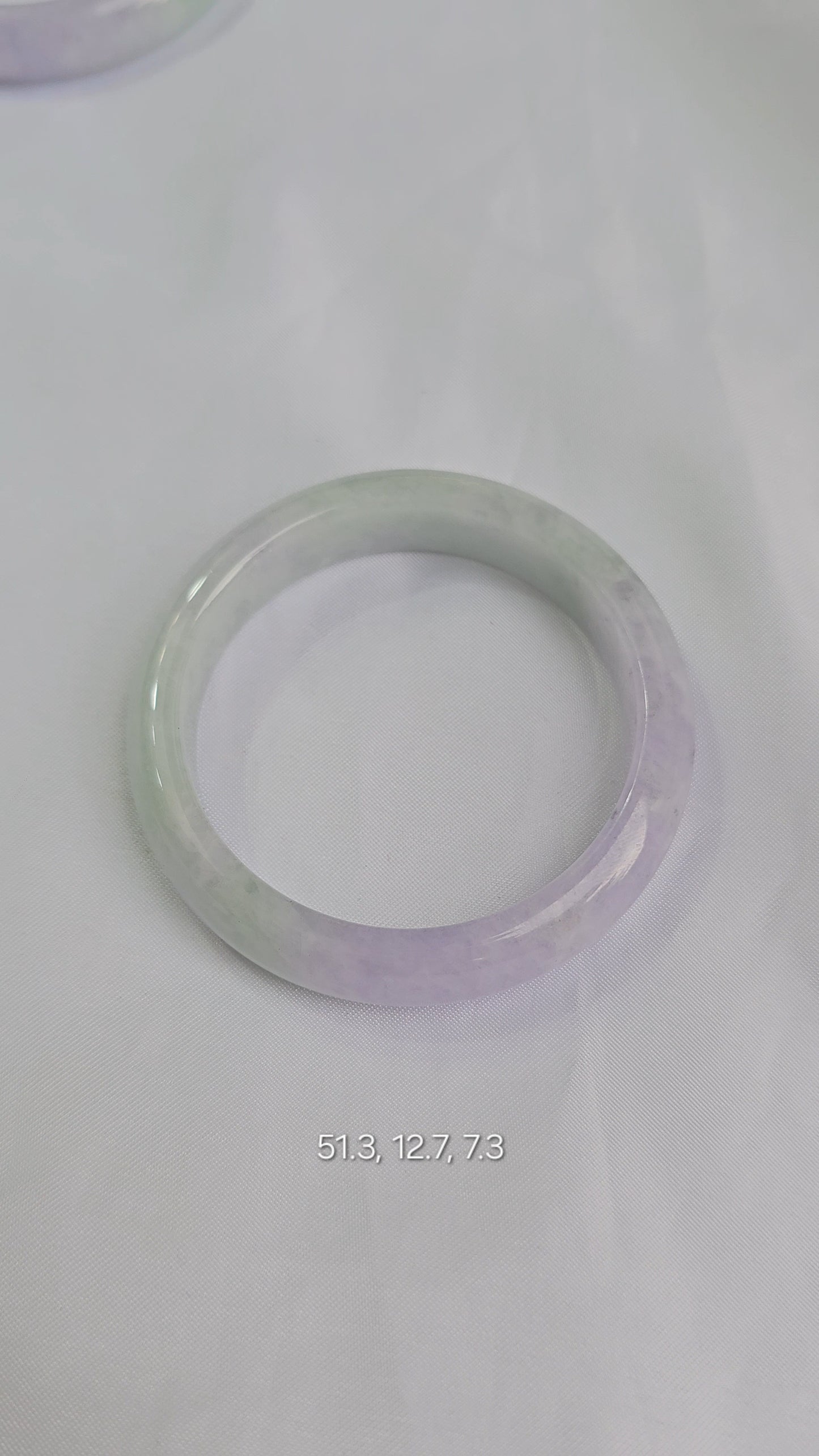 GUARDIAN | JAYDE Untreated Grade-A Jadeite Bangle in Pastel Lavender Purple and Green (51.3mm Half Round)