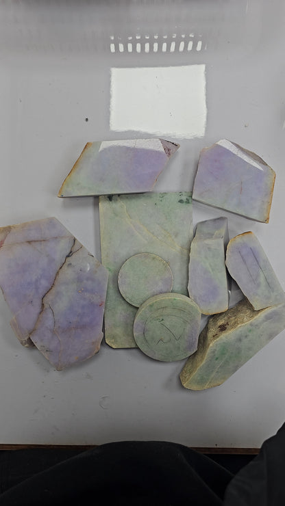 Nature | Serendipity Four Leaf Clover Jadeite Pendant in Lavender Purple and Pastel Green