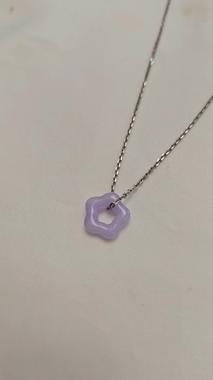 Galaxy | 'Xing' Jadeite Pendant in Dark Lavender Purple