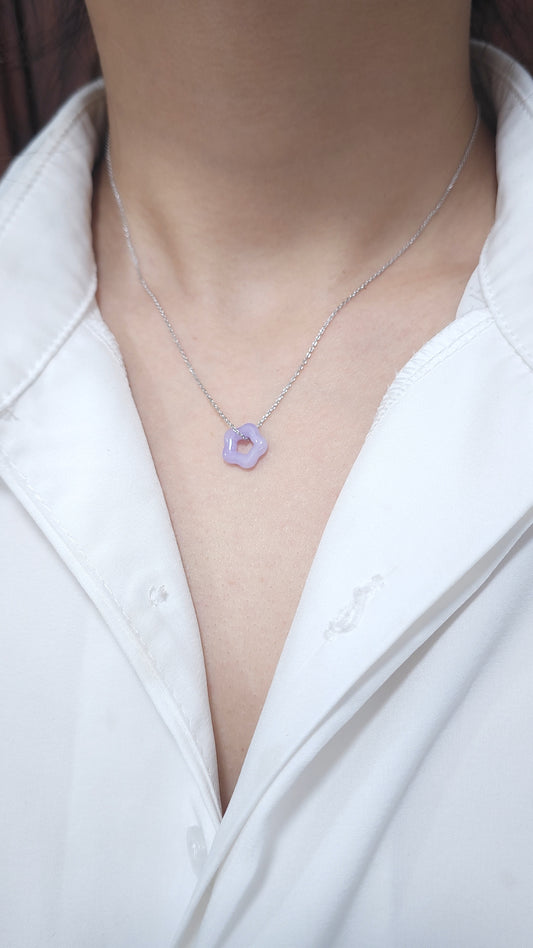 Galaxy | 'Xing' Jadeite Pendant in Dark Lavender Purple
