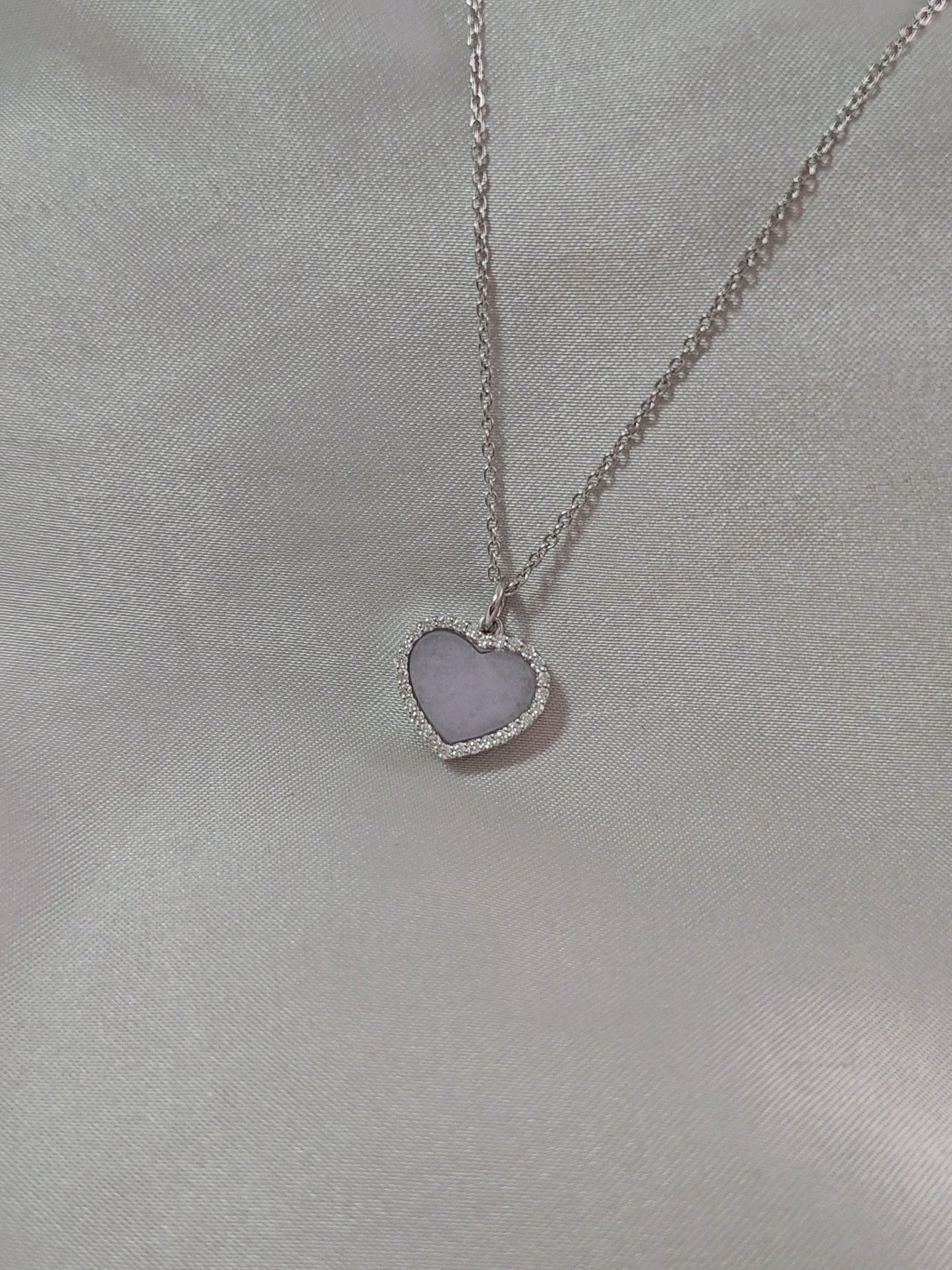 Guardian | Love Heart Jadeite Necklace in Light Lavender Purple