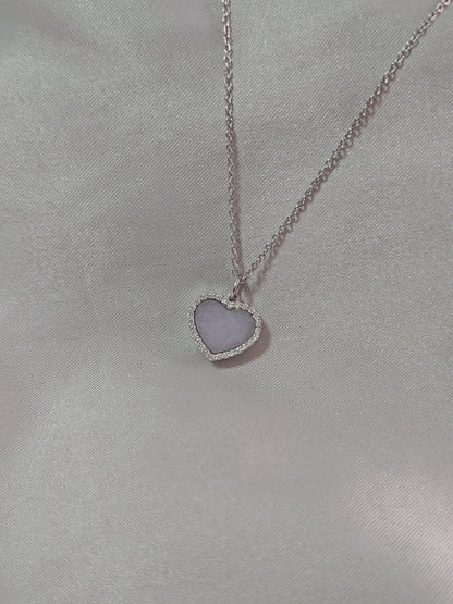 Guardian | Love Heart Jadeite Necklace in Light Lavender Purple