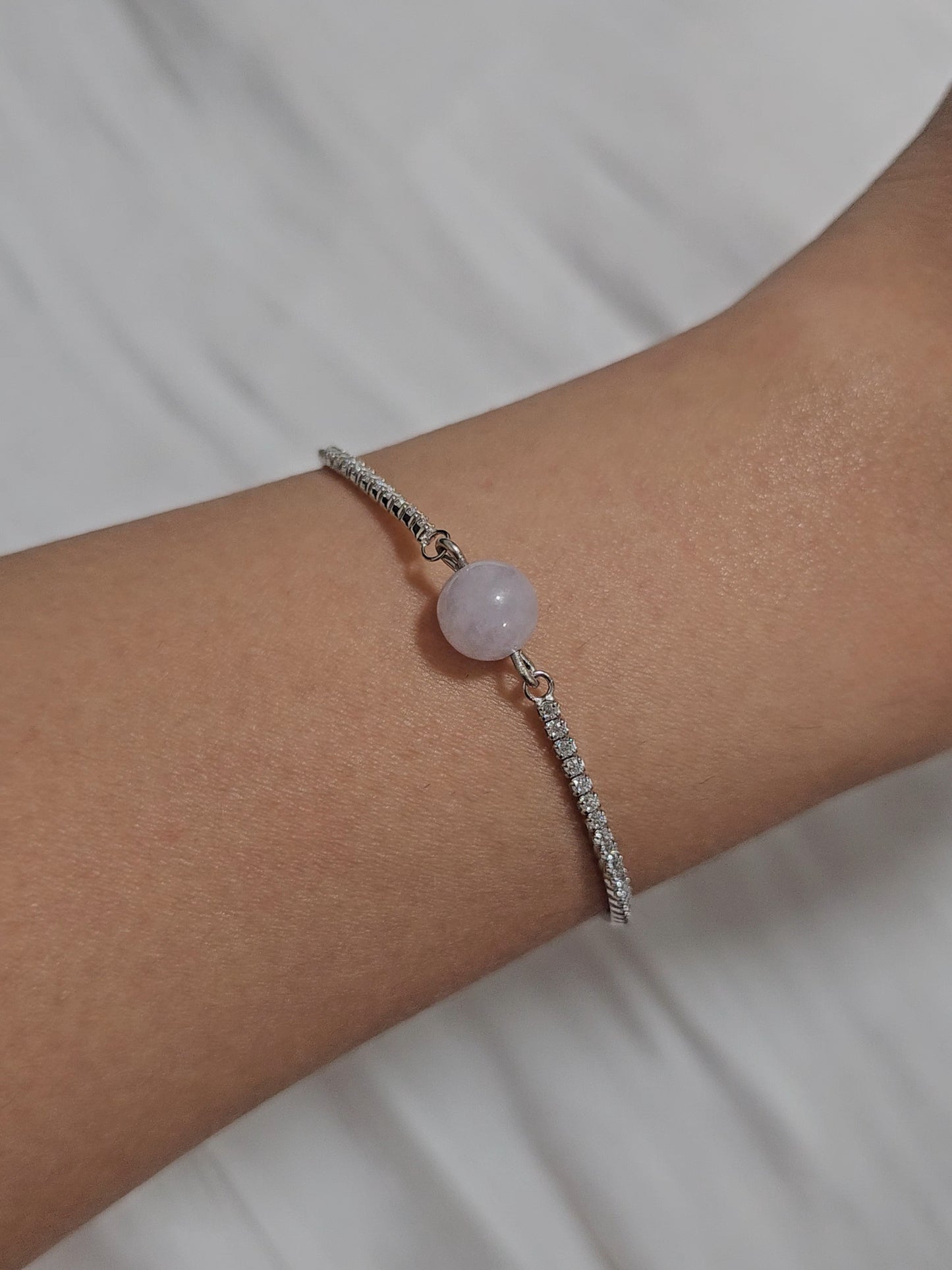 Yuan | Classic Jadeite Bracelet in Lavender Puple