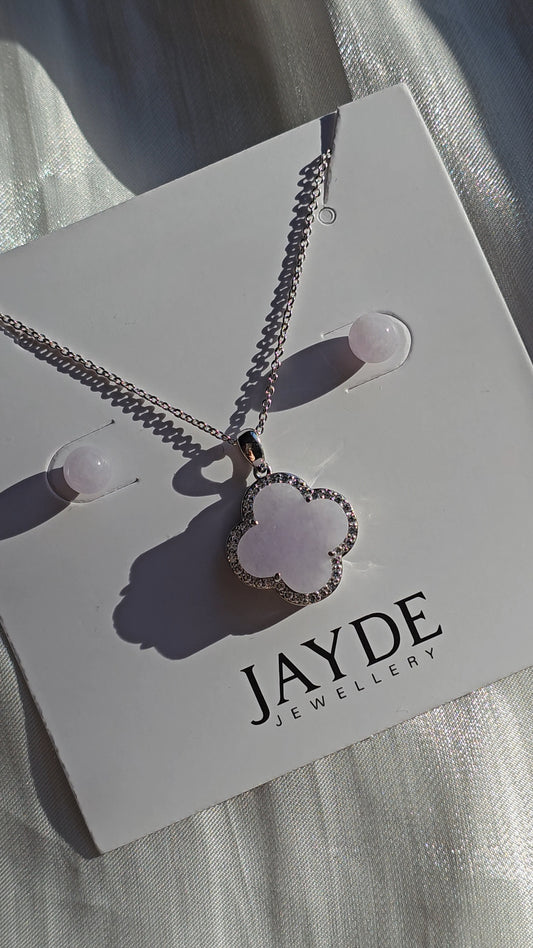 Nature | Serendipity Clover Gift Set (Lavender Purple Jade, Sterling Silver)