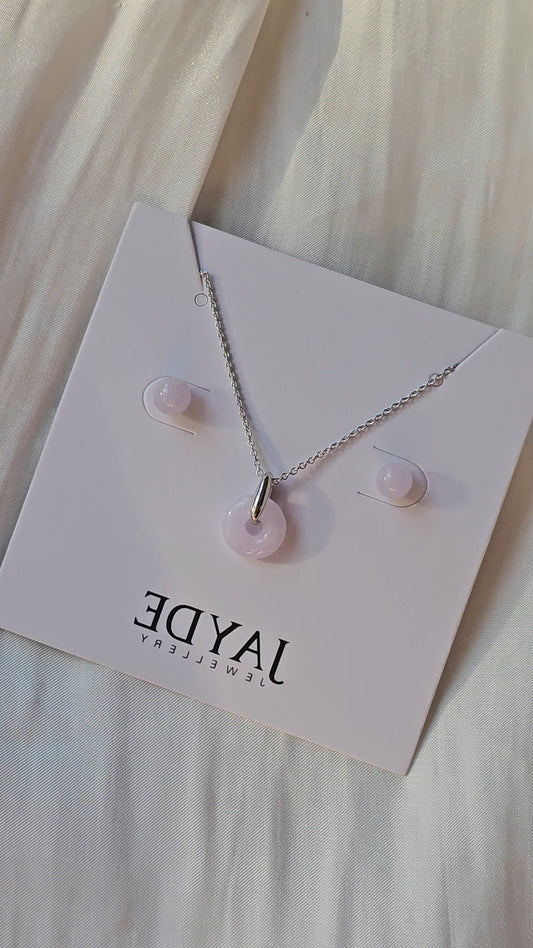 Guardian | Dainty Ping An Gift Set (10mm Lavender Purple Jade, Sterling Silver)