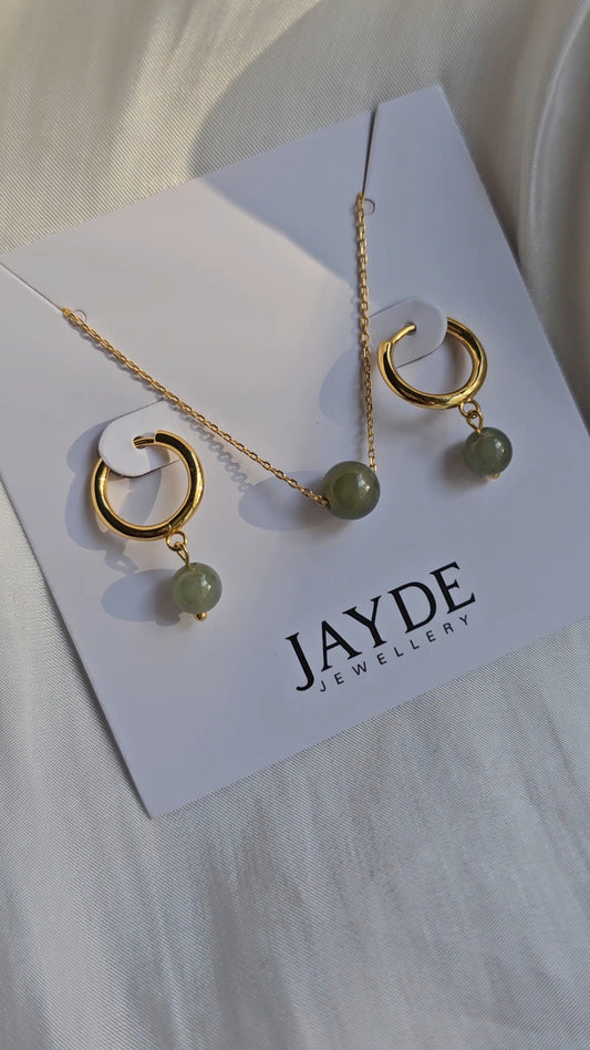 Yuan | Jade Bead Gift Set (Aqua Green Jade, 18K Gold Vermeil/Plated)