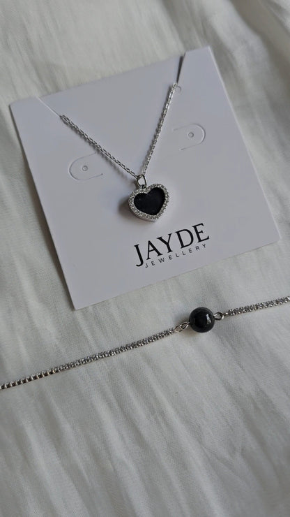 Guardian | I Love You Gift Set (Mysterious Black Jade, Sterling Silver)