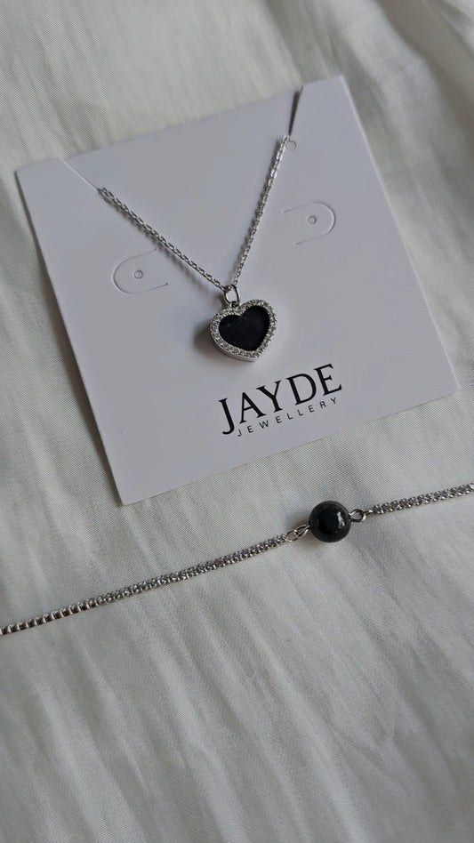 Guardian | I Love You Gift Set (Mysterious Black Jade, Sterling Silver)