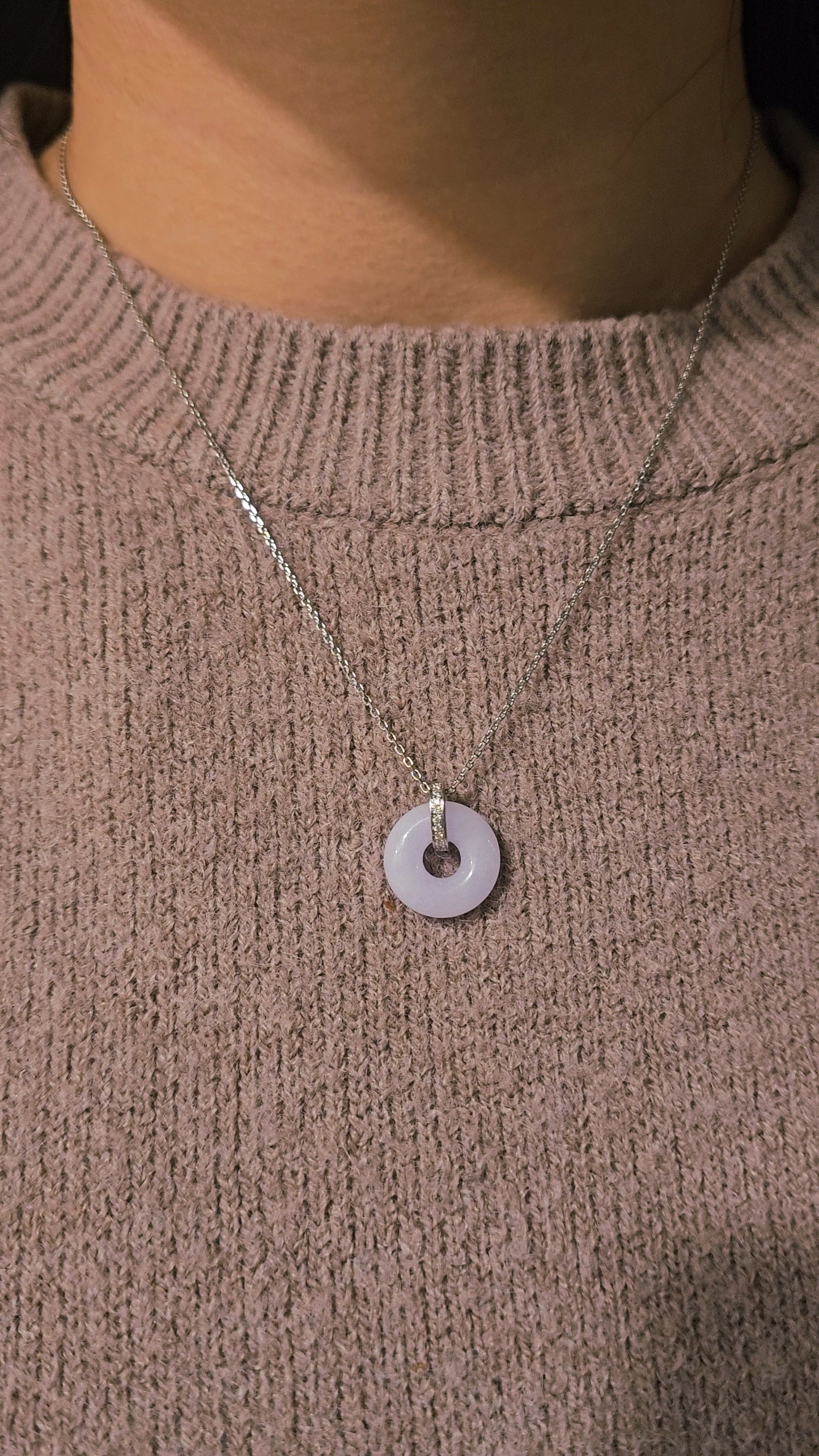 Guardian | Princess 'Ping An' Jadeite Pendant in Lavender Purple (16mm)