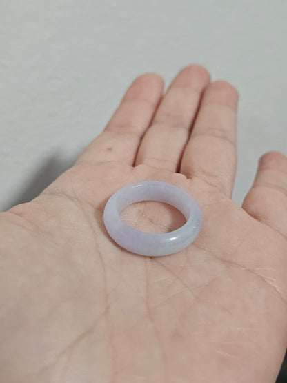 Yuan | Untreated Grade-A Jadeite Ring in Light Purple and Pastel Green