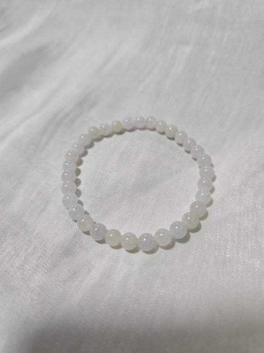 Yuan | Jadeite Bead Bracelet in Dreamy White (5mm)