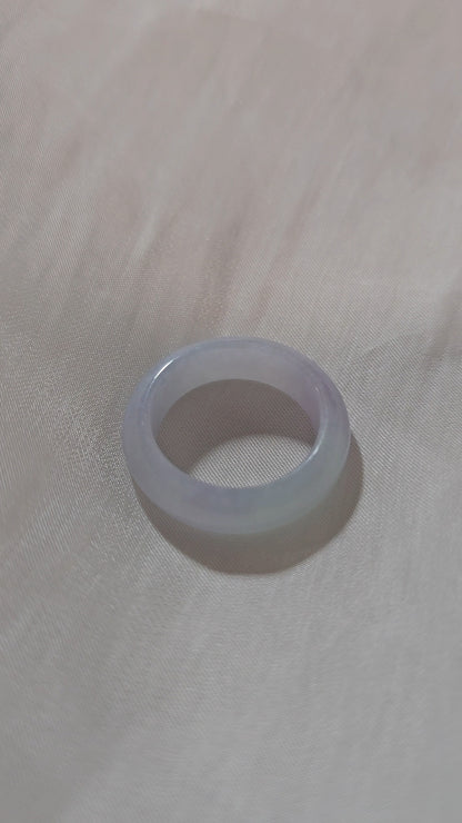 Yuan | Untreated Grade-A Jadeite Ring in Light Purple and Pastel Green