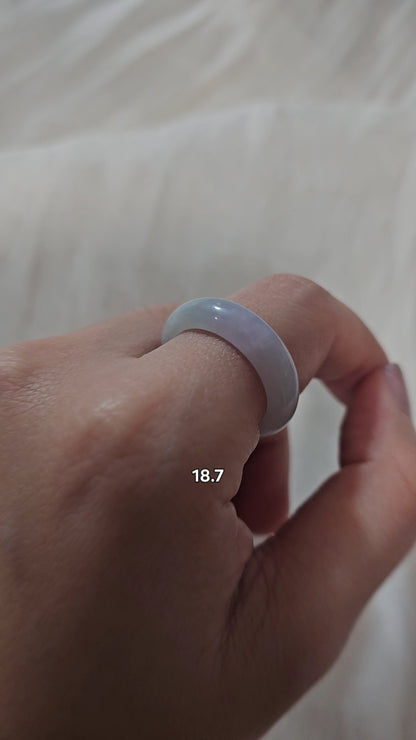 Yuan | Untreated Grade-A Jadeite Ring in Light Purple and Pastel Green